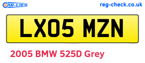 LX05MZN are the vehicle registration plates.