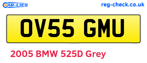 OV55GMU are the vehicle registration plates.