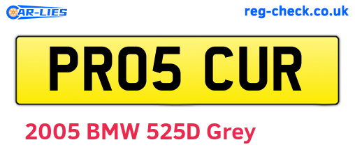 PR05CUR are the vehicle registration plates.