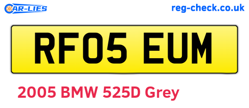 RF05EUM are the vehicle registration plates.