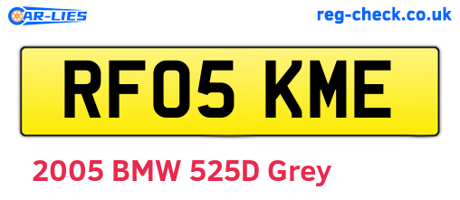 RF05KME are the vehicle registration plates.