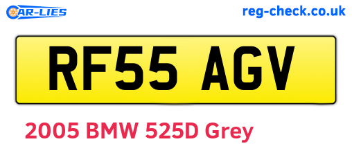 RF55AGV are the vehicle registration plates.