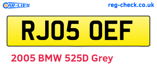 RJ05OEF are the vehicle registration plates.