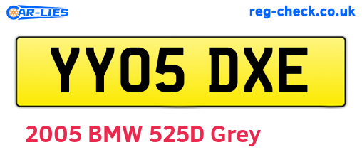 YY05DXE are the vehicle registration plates.