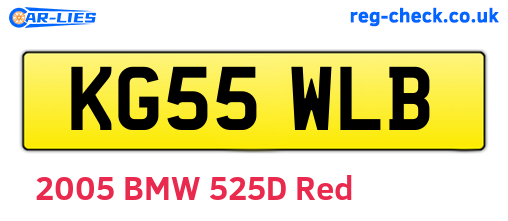 KG55WLB are the vehicle registration plates.