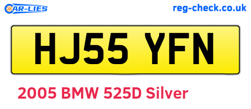 HJ55YFN are the vehicle registration plates.