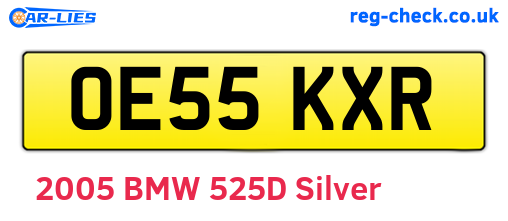 OE55KXR are the vehicle registration plates.