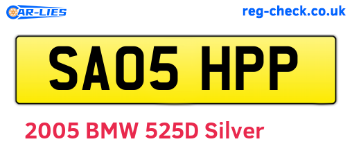SA05HPP are the vehicle registration plates.