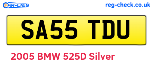 SA55TDU are the vehicle registration plates.