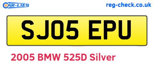 SJ05EPU are the vehicle registration plates.