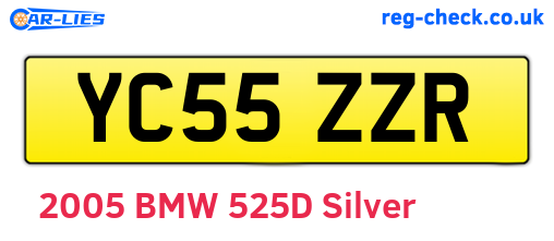YC55ZZR are the vehicle registration plates.