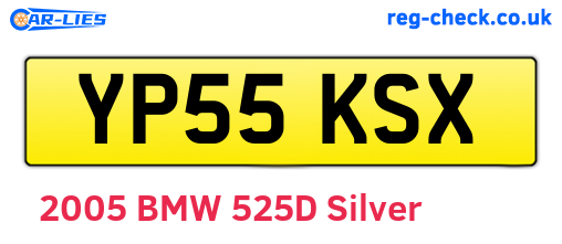 YP55KSX are the vehicle registration plates.