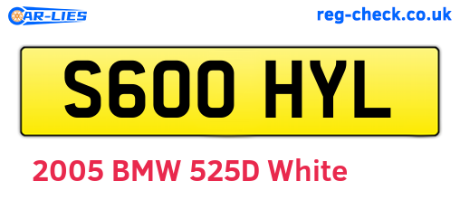 S600HYL are the vehicle registration plates.