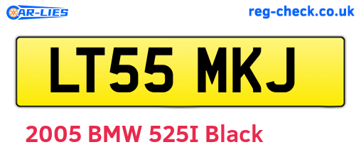 LT55MKJ are the vehicle registration plates.