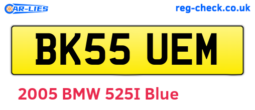BK55UEM are the vehicle registration plates.