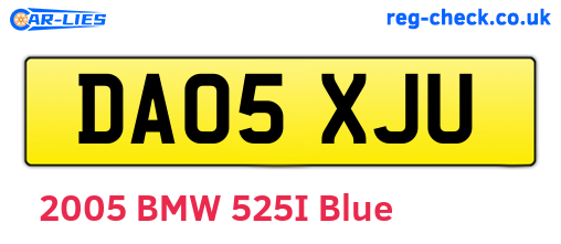 DA05XJU are the vehicle registration plates.