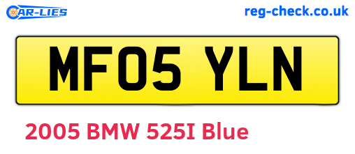 MF05YLN are the vehicle registration plates.