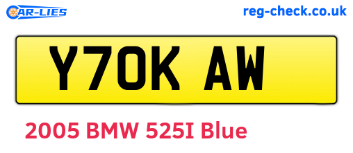 Y70KAW are the vehicle registration plates.