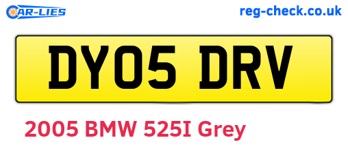DY05DRV are the vehicle registration plates.