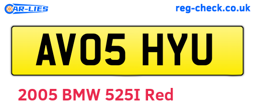 AV05HYU are the vehicle registration plates.