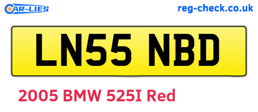 LN55NBD are the vehicle registration plates.