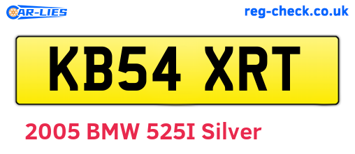 KB54XRT are the vehicle registration plates.