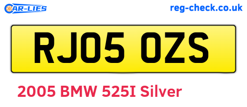 RJ05OZS are the vehicle registration plates.