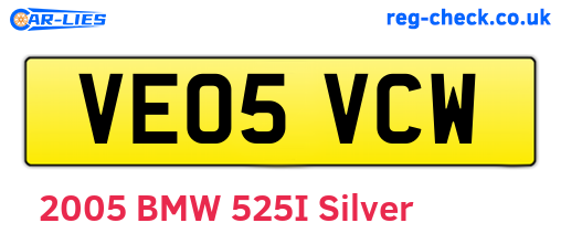 VE05VCW are the vehicle registration plates.