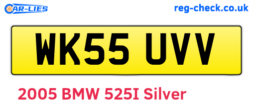 WK55UVV are the vehicle registration plates.