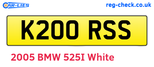 K200RSS are the vehicle registration plates.