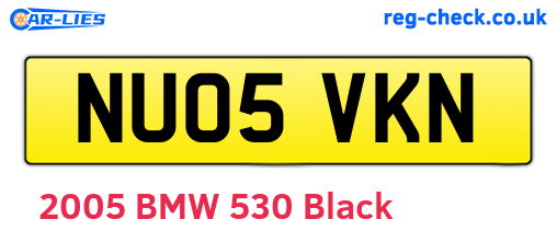 NU05VKN are the vehicle registration plates.