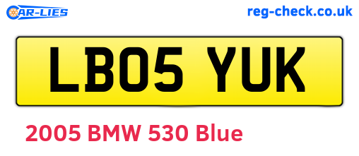 LB05YUK are the vehicle registration plates.