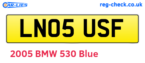 LN05USF are the vehicle registration plates.