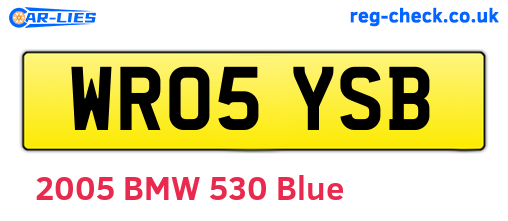 WR05YSB are the vehicle registration plates.