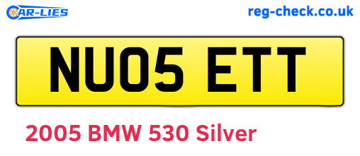 NU05ETT are the vehicle registration plates.