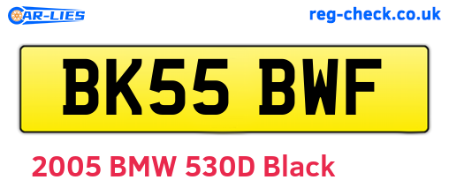 BK55BWF are the vehicle registration plates.