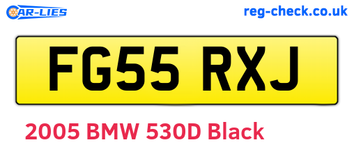 FG55RXJ are the vehicle registration plates.