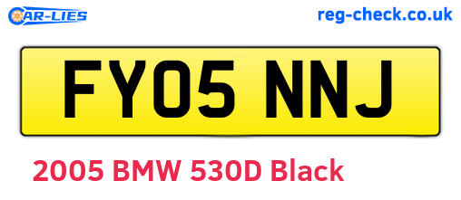 FY05NNJ are the vehicle registration plates.