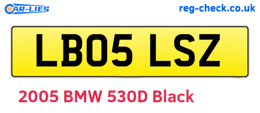 LB05LSZ are the vehicle registration plates.