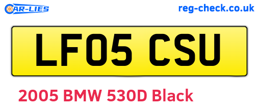 LF05CSU are the vehicle registration plates.
