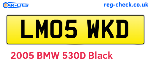LM05WKD are the vehicle registration plates.