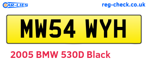 MW54WYH are the vehicle registration plates.