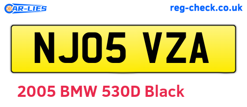 NJ05VZA are the vehicle registration plates.
