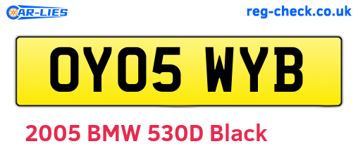 OY05WYB are the vehicle registration plates.