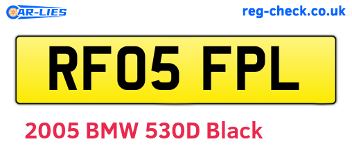 RF05FPL are the vehicle registration plates.