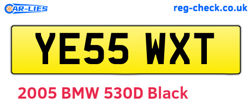 YE55WXT are the vehicle registration plates.