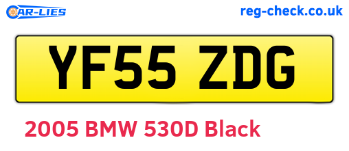 YF55ZDG are the vehicle registration plates.