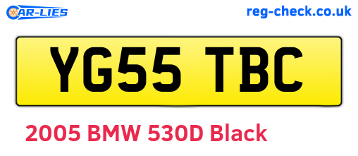 YG55TBC are the vehicle registration plates.