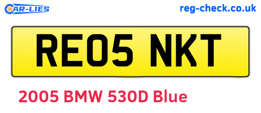 RE05NKT are the vehicle registration plates.