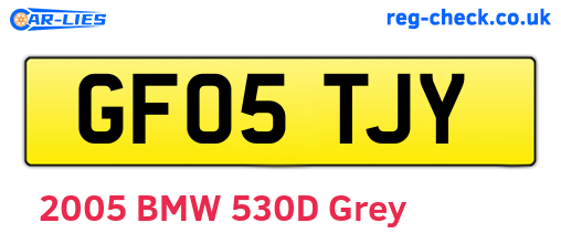 GF05TJY are the vehicle registration plates.